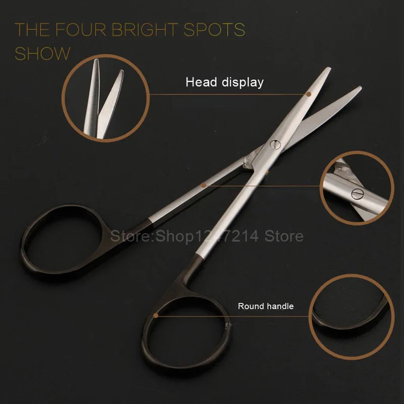 Round Handle Straight Scissors - Fine Blunt Cutting Tool in Multiple Sizes