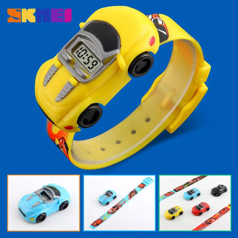 Colorful Children's Cartoon Car Mode Digital Watch - Boys & Girls Sport Wristwatch
