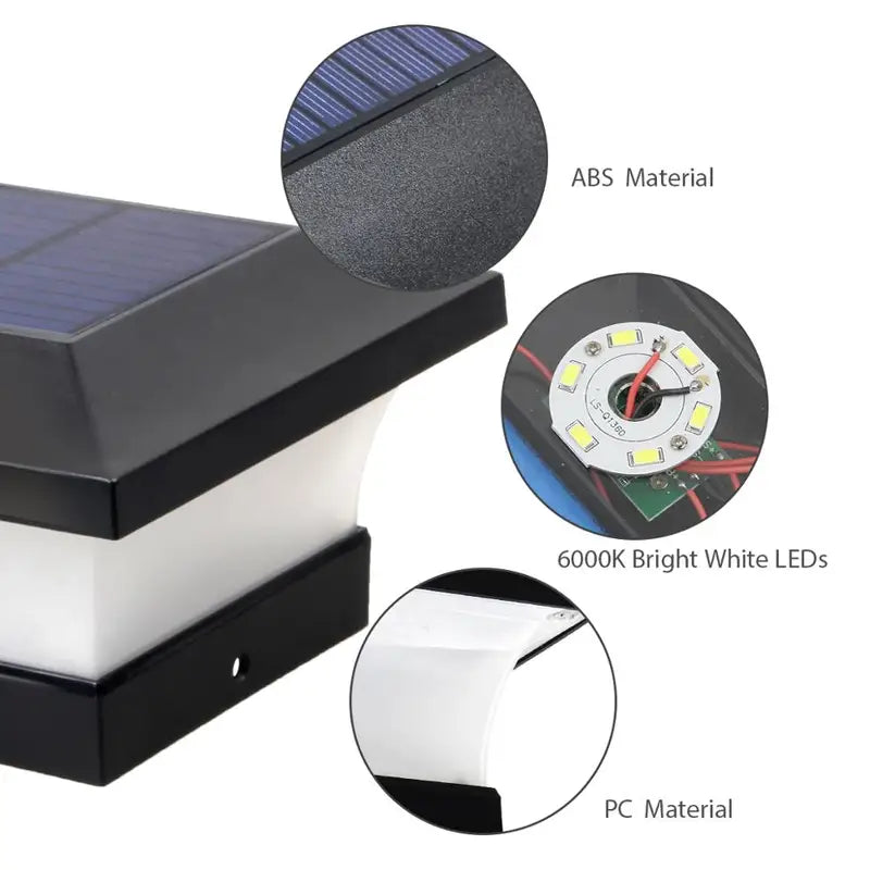 Outdoor Solar Fence Lights 2 Pack IP65 Garden Wall Pathway Lamps