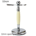 Metal Shaving Brush Stand and Razor Holder - Chrome Finish, 155mm Tall