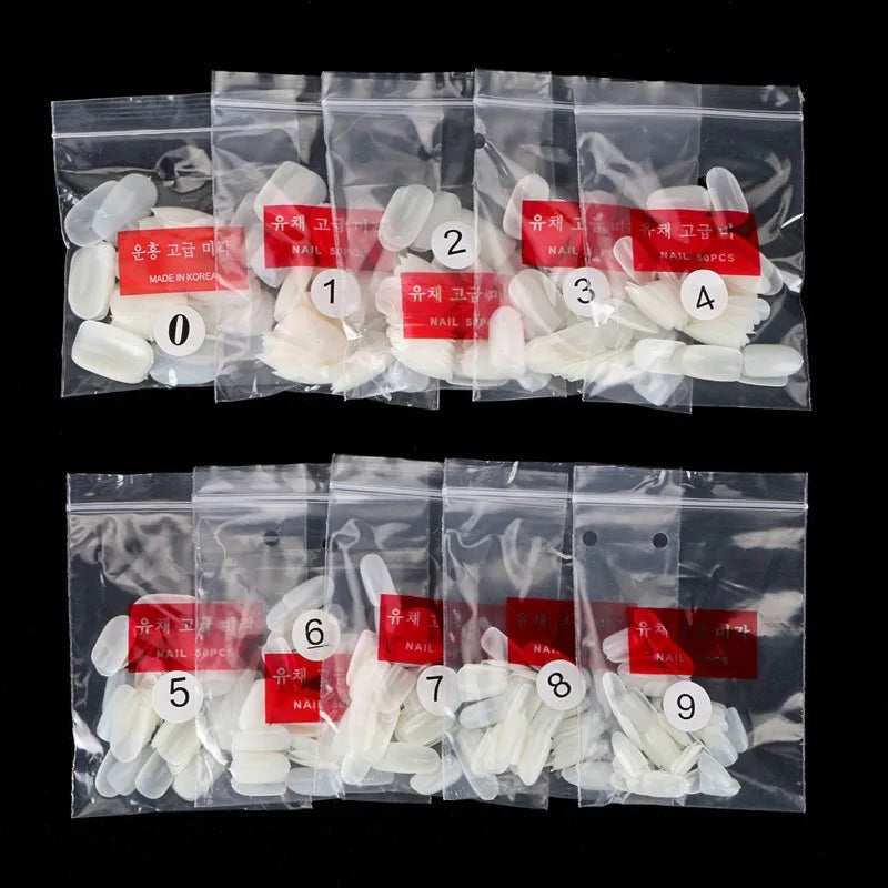 600Pcs False Nail Tips Set Short Full Cover for Nail Art & Manicure