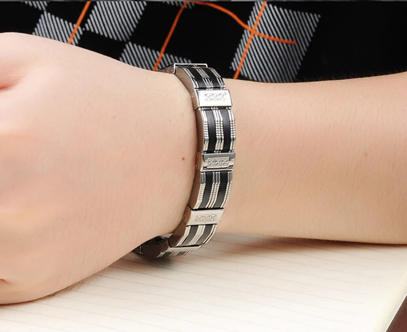 Men's Stainless Steel Rope Chain Bracelet 210mm Stylish Jewelry