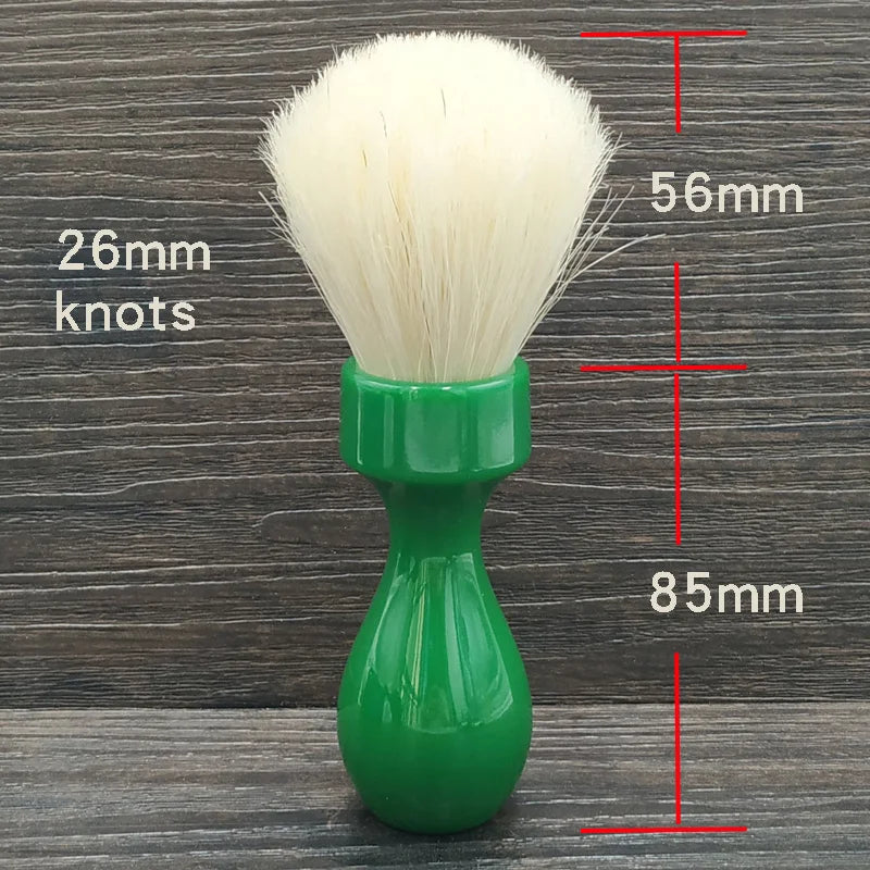 Men's Shaving Brush Boar Bristle Hair 24mm Green Resin Handle