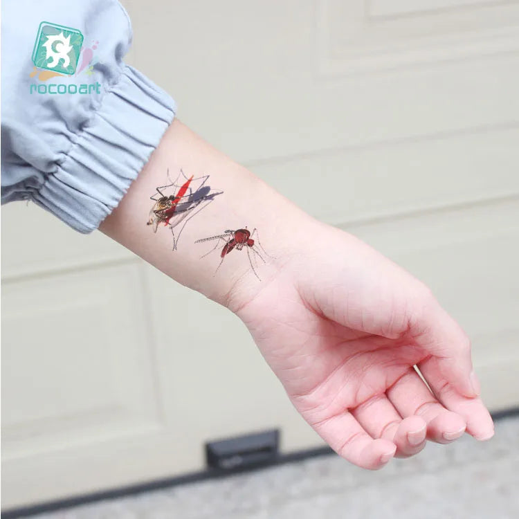 Halloween 3D Spider & Scorpion Temporary Tattoo Stickers Body Art - 10.5x6cm