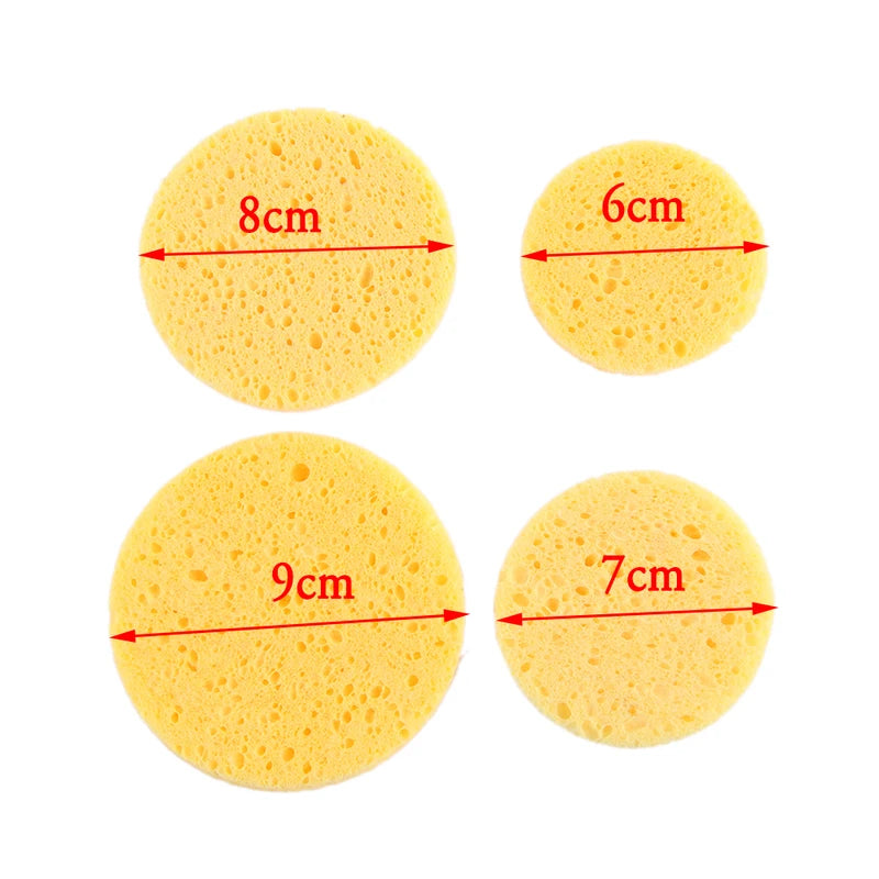 Natural Wood Pulp Facial Sponge 10Pcs Exfoliating Face Cleansing Puff Set