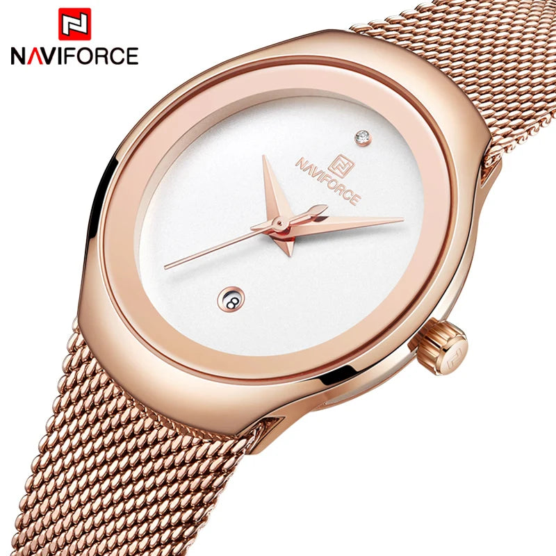 Women's Fashion Dress Quartz Watch Waterproof Stainless Steel Wristwatch