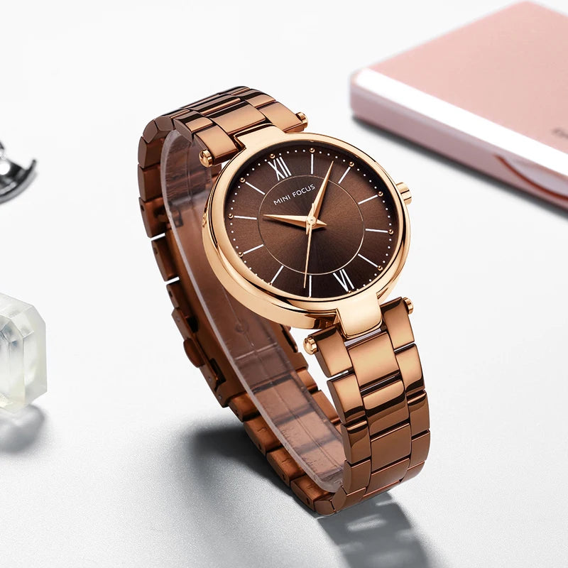 Women’s Stainless Steel Watch with Waterproof Quartz Movement - Luxury Dress Watch