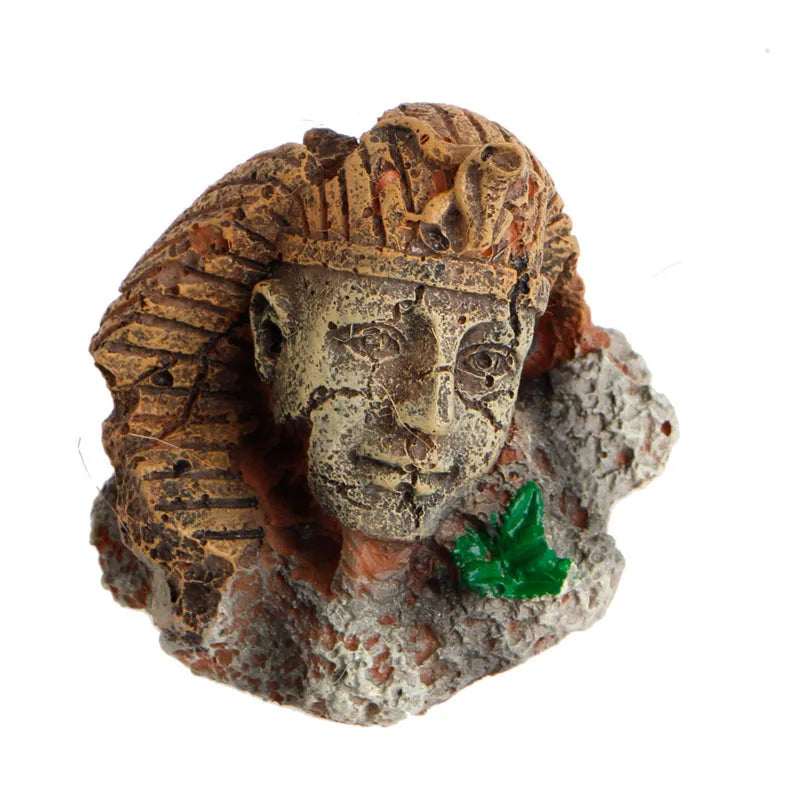 Artificial Aquarium Decorations Resin Egyptian Pharaoh Sphinx Roman Style Fish Tank Ornament