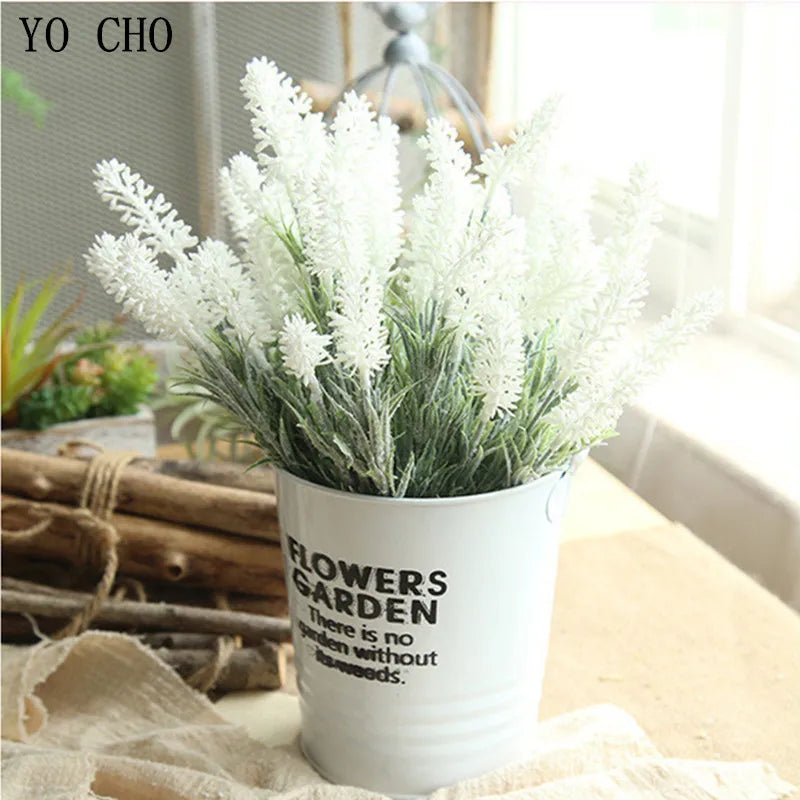 Artificial Lavender Flower Bouquet Fake Flowers for Wedding Home Decor 3Pcs