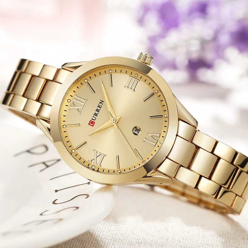 Women’s Luxury Fashion Quartz Watch - Stainless Steel Business Wristwatch for Ladies