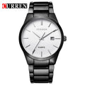 Luxury Men's Quartz Wristwatch with Steel Case and Calendar - Casual Business Watch