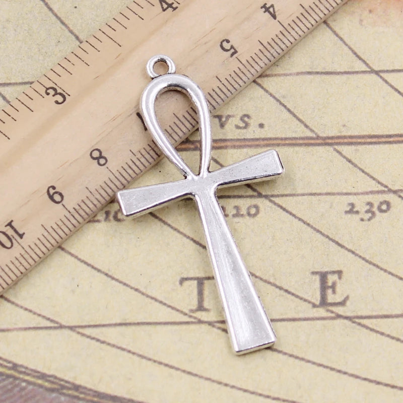 Cross Pendant Charms Egyptian Ankh Life Symbol Jewelry Making Supplies 10pcs