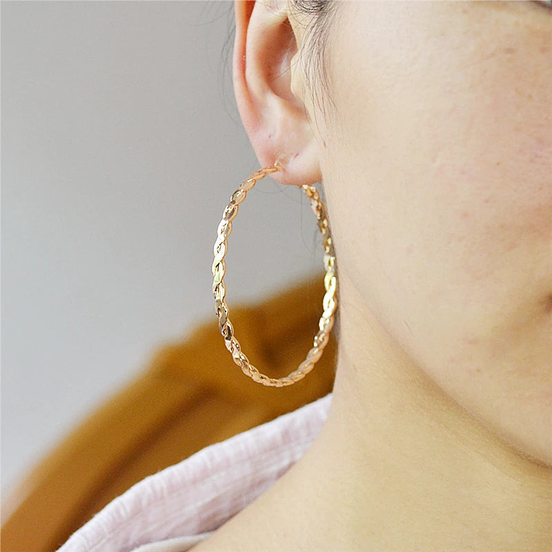 Clip-On Earrings for Women No Piercing Hypoallergenic Circle Sparkle Jewelry