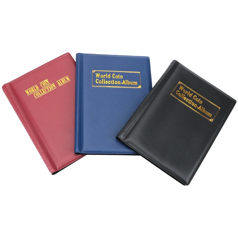 Coin Collection Album with 120 PVC Compartments for Coins & Banknotes - Multi-Color