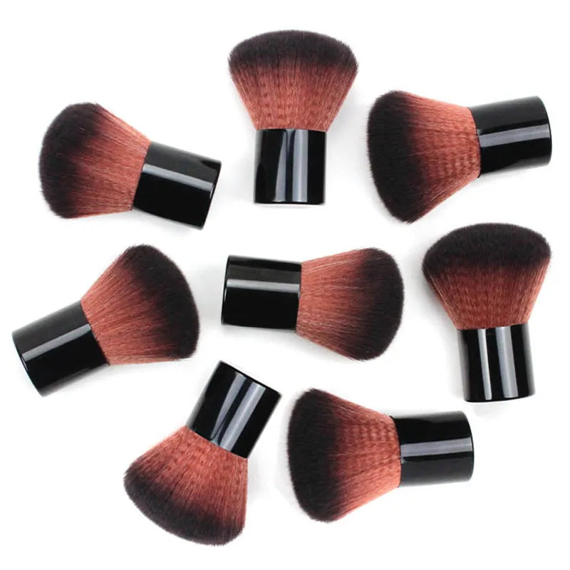 Big Black Makeup Brush Set with Bag - Powder, Blush, Contour, Kabuki, Nail Tools