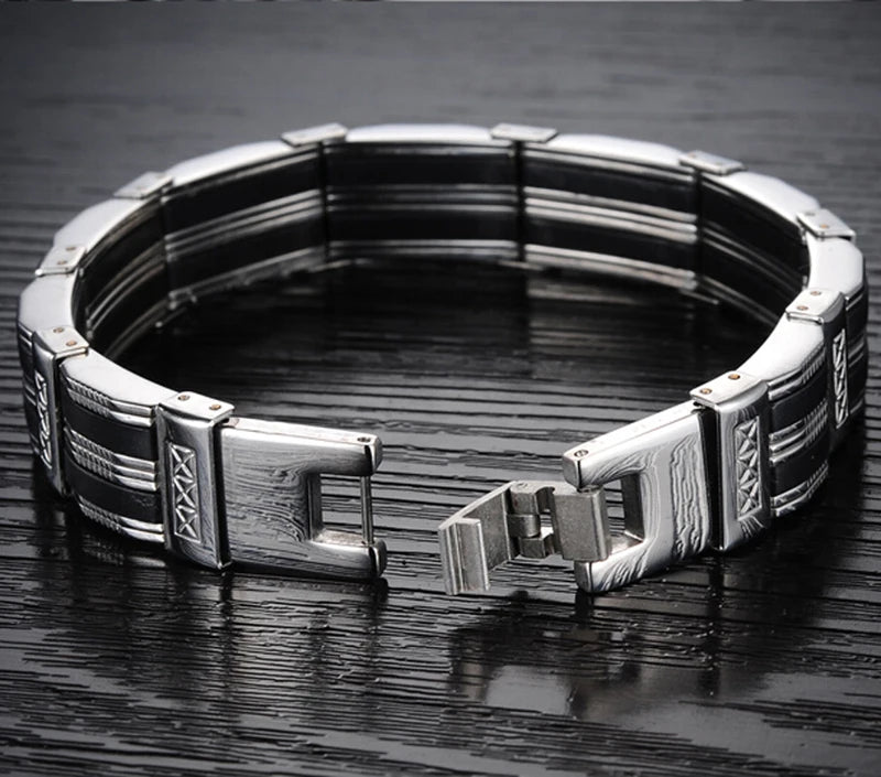 Men's Stainless Steel Rope Chain Bracelet 210mm Stylish Jewelry