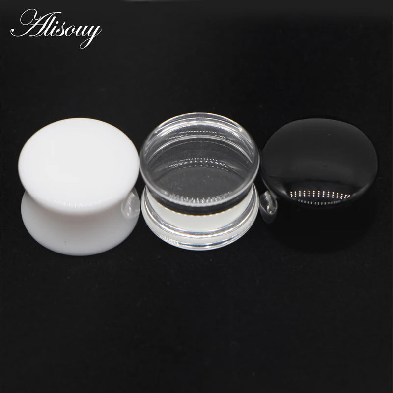 2pcs Acrylic Ear Tunnel Plugs Double Curved Saddle Expanders Body Jewelry