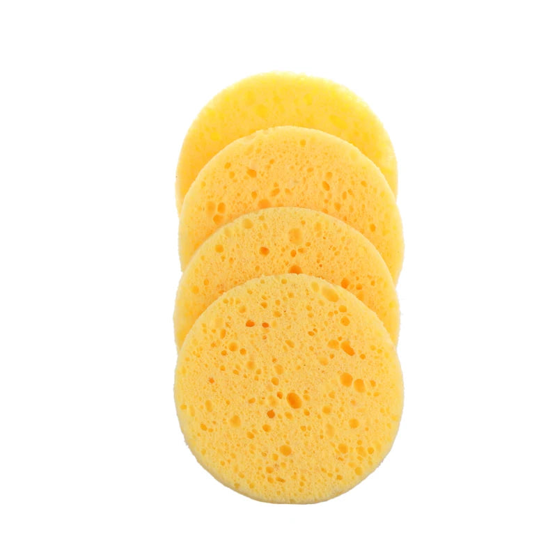 Natural Wood Pulp Facial Sponge 10Pcs Exfoliating Face Cleansing Puff Set