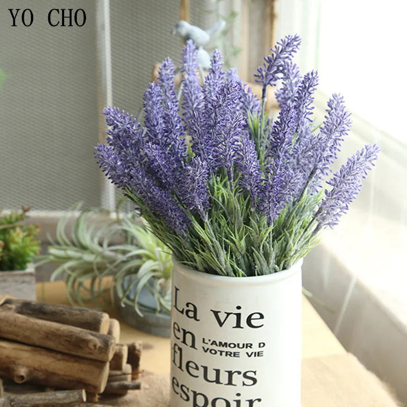 Artificial Lavender Flower Bouquet Fake Flowers for Wedding Home Decor 3Pcs