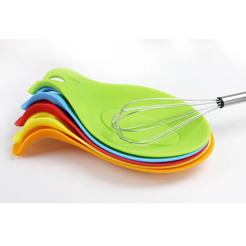 Silicone Spoon Insulation Mat Heat Resistant Coaster Tray Kitchen Tool