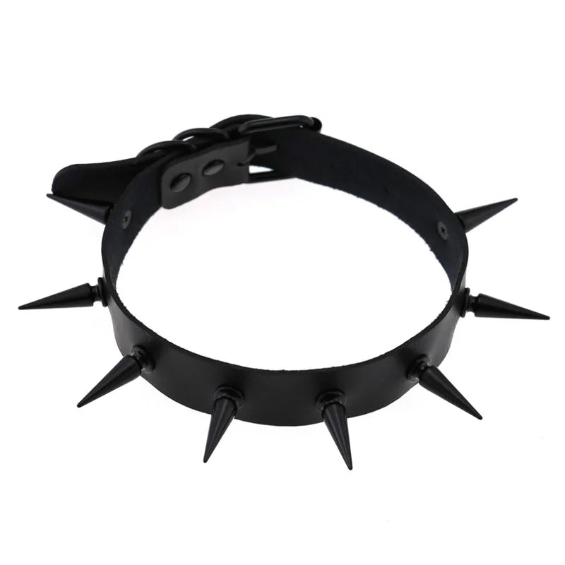 Halloween Emo Gothic Choker Necklace Set for Women Men Punk Spike Rivet Heart Jewelry