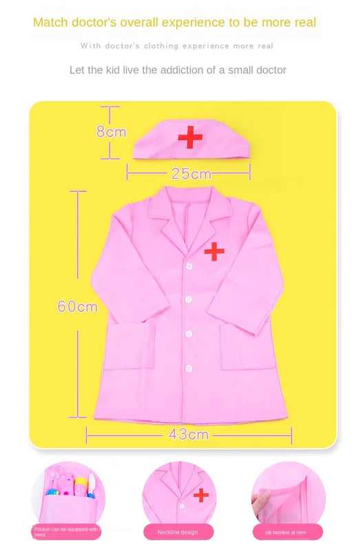 Children's Doctor Nurse Role Play Costume Set - Kids Cosplay Halloween Toy
