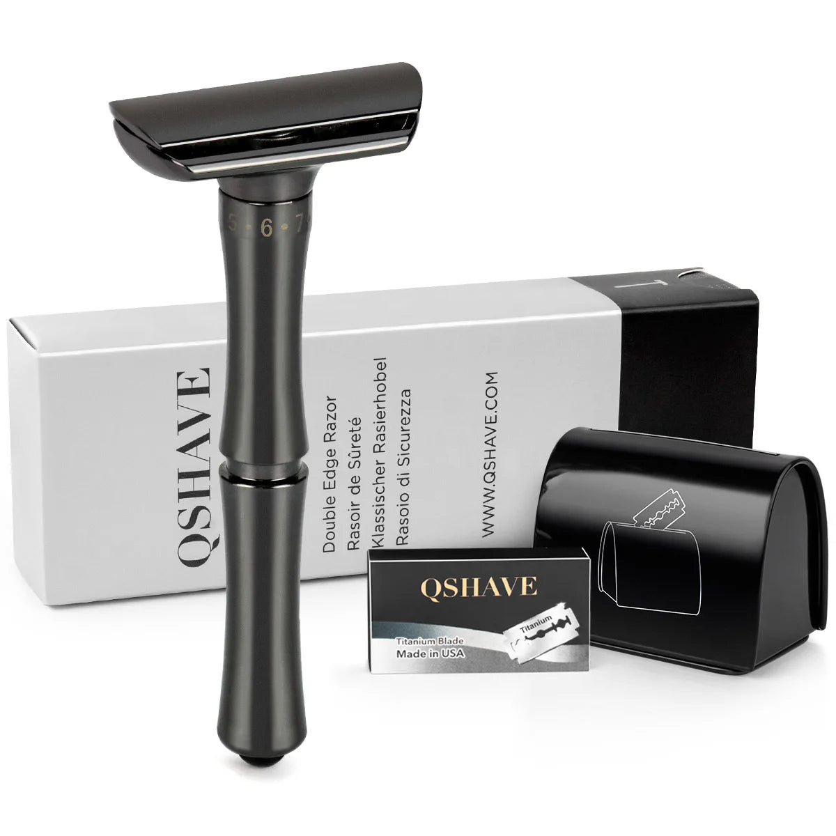 Adjustable Safety Razor with Blade Replacement System - Matte Black