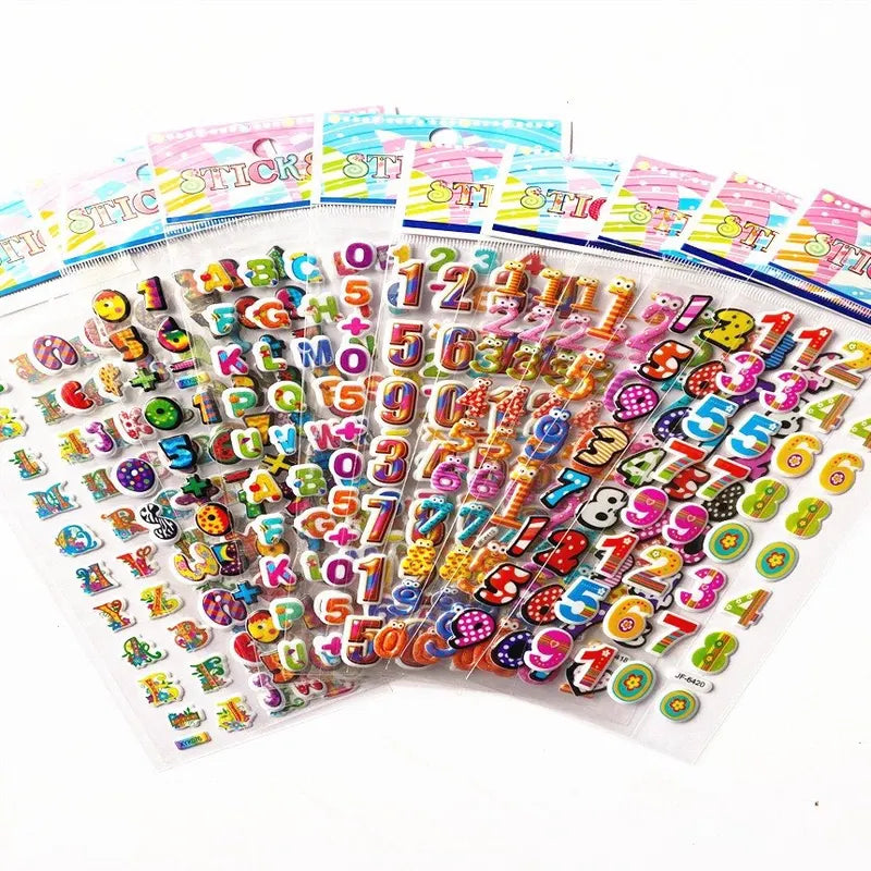 Kids Puffy Sticker Sheets - 40 Sheets for Scrapbooking & DIY Crafts, Waterproof & Safe