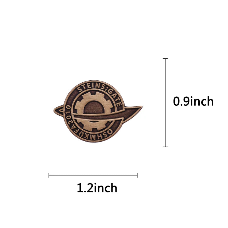 Steins;Gate Anime Badge Pin Brooch Copper Clutch Accessory