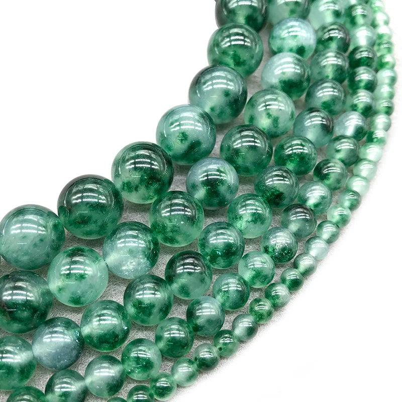 Natural Green Chalcedony Beads for Jewelry Making - Strand 15 Inches, 2-12mm