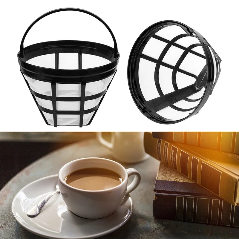 Reusable Coffee Machine Mesh Filter Basket for Most Coffee Makers - Black