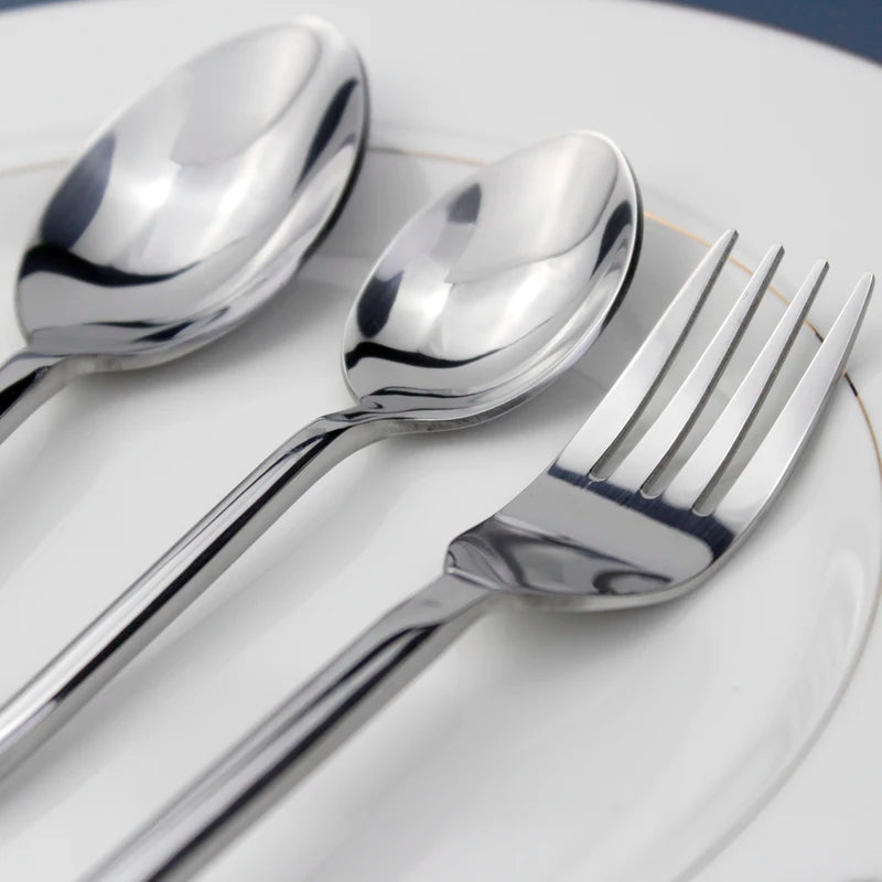 Stainless Steel Dinnerware Set with Snail Handle - Forged & Mirror Polish Kitchen Tableware