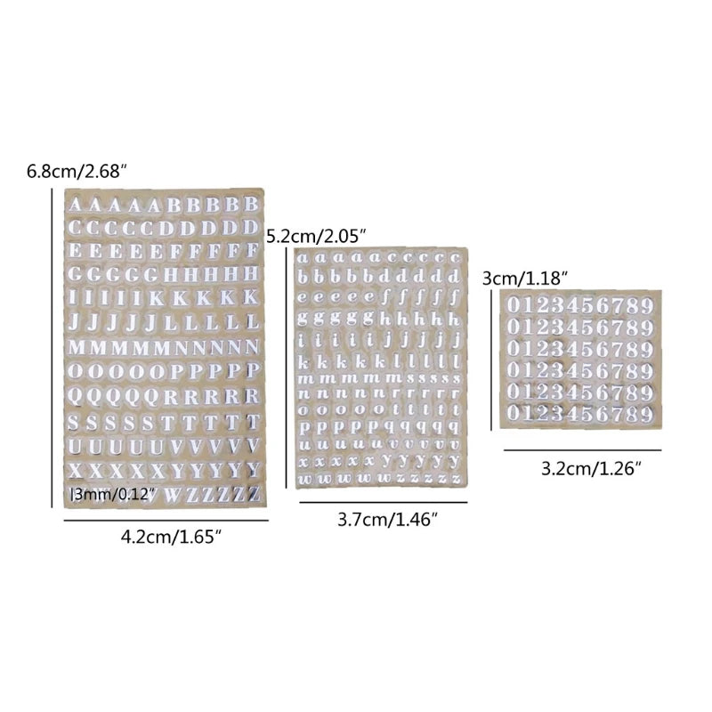Alphabet Letters and Numbers Resin Filling Stickers - Chunky Glitter Epoxy Decor Set