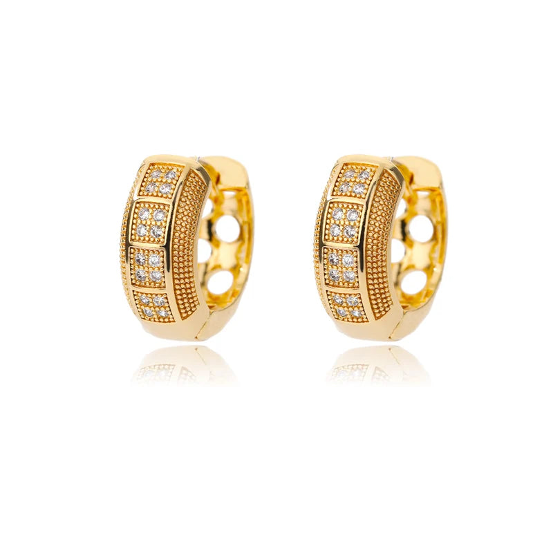 Stainless Steel Cubic Zirconia Hoop Earrings for Women Girls Party Jewelry