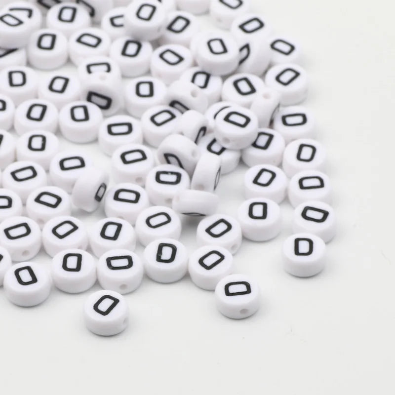 50/100/200pcs Alphabet Beads - 7x4mm Acrylic Spacer Beads for Jewelry Making