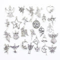 30pcs Charms Sun Moon Horse Crown Leaf Fish Clover Jewelry Making Findings