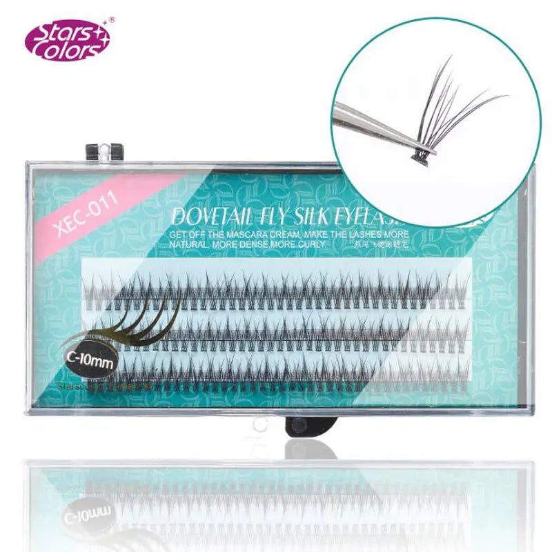 Natural False Eyelashes 120 Bundles High-Quality Fish Tail Silk C Curl Dovetail Makeup