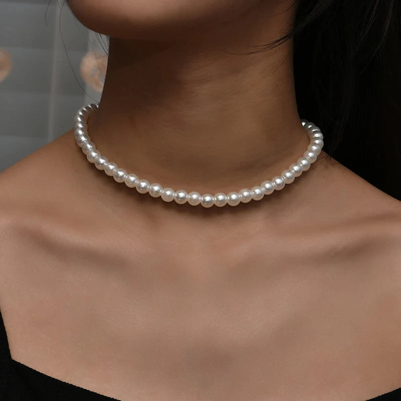 Elegant Big Pearl Necklace for Women Wedding Jewelry Choker 2021 Trend