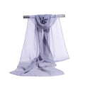 Solid Color Silk Chiffon Striped Scarf Shawl Sun Protection Fashion Accessory