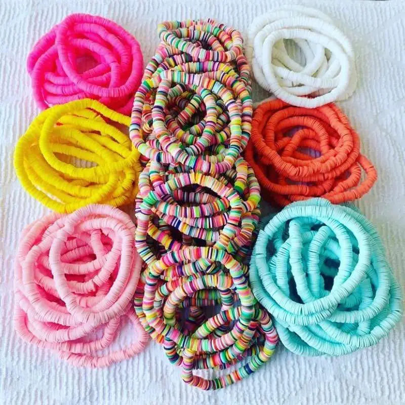 Handmade Colorful Polymer Clay Bracelets Boho Bead Jewelry for Men & Women