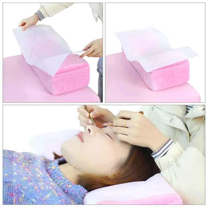 Disposable Non-Woven Pillow Towel for Eyelash Extension Makeup 20/50/100Pcs