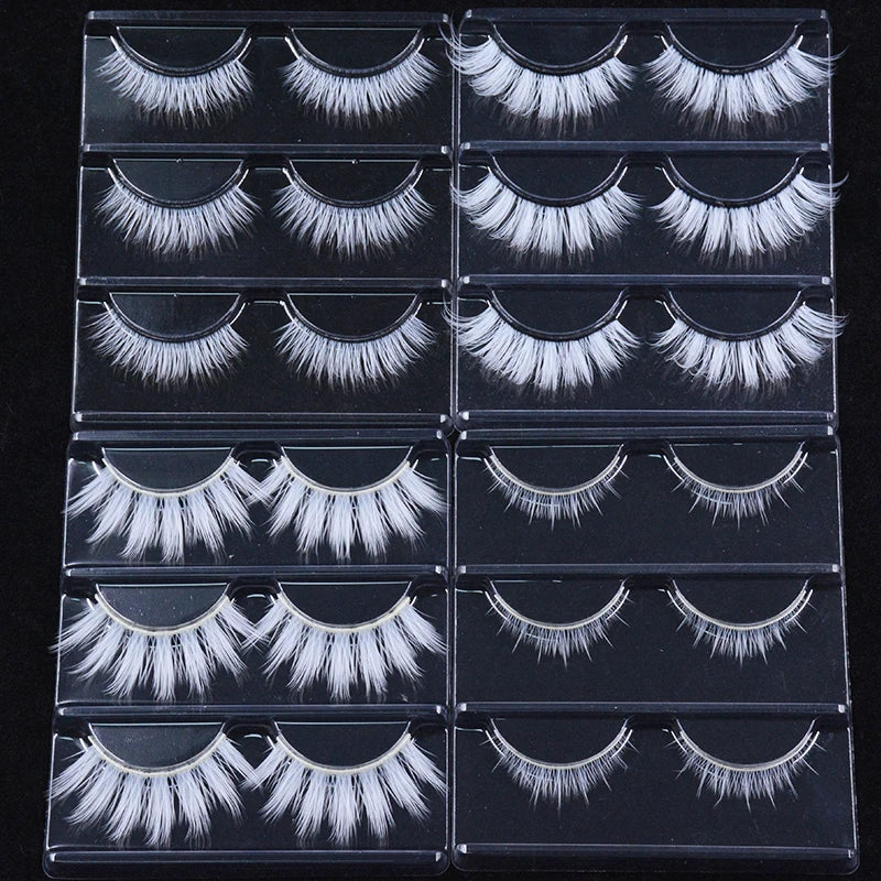 False Eyelashes 3 Pairs Vegan Silk Fluffy Lace for Halloween Cosplay Party