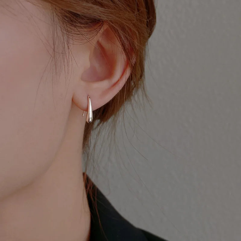 Sterling Silver Water Drop Earrings for Women - Simple Retro Jewelry Gift Set