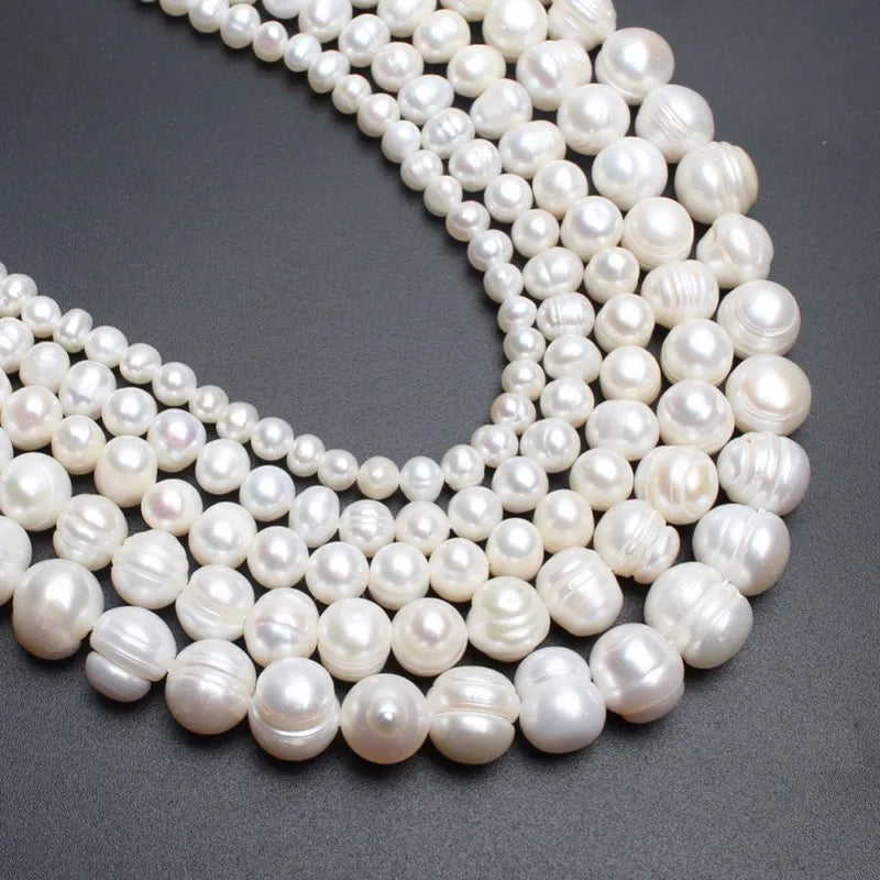 Natural Freshwater Pearl Beads for Jewelry Making - Irregular White 5-11mm