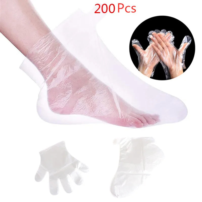 200PCS Disposable Paraffin Wax Hand and Foot Liners Spa Care Bags