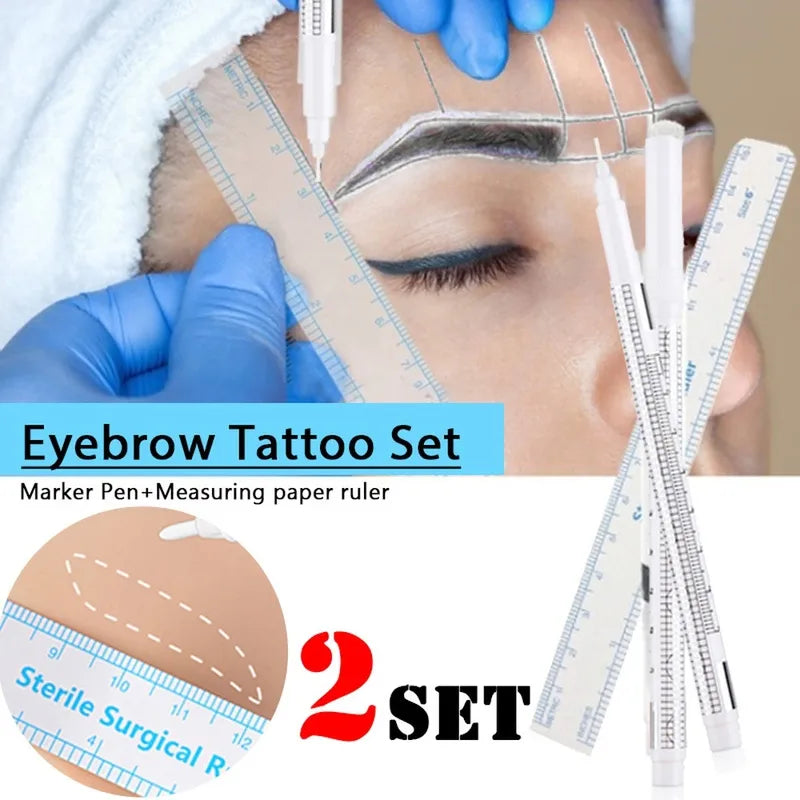 Eyebrow Tattoo Marker Pen - Microblading Skin Marker for Permanent Makeup