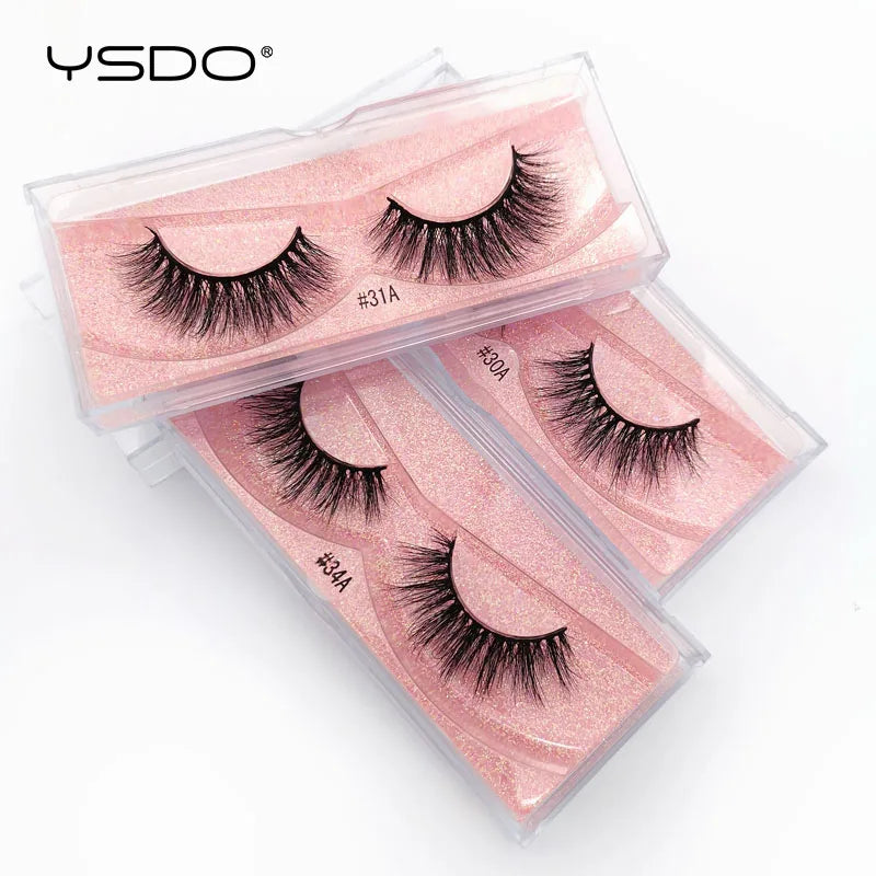 3D Mink False Eyelashes - Fluffy Thick Dramatic Fake Lashes for Makeup, Reusable