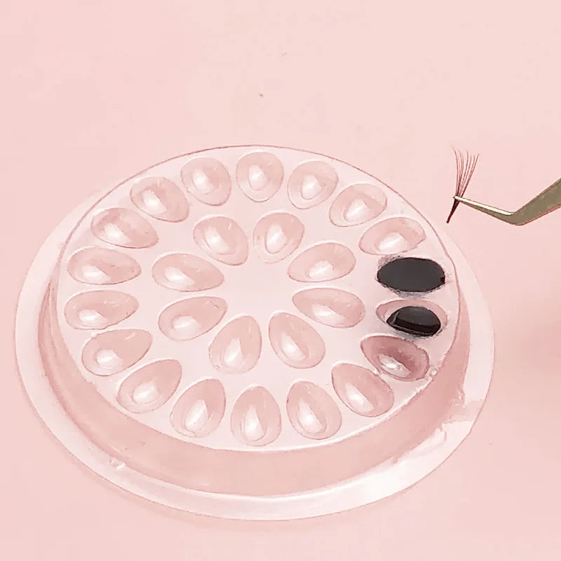 Makeup Mink Lash Glue Holder Pallet Sticky Lash Stand with Multiple Sections