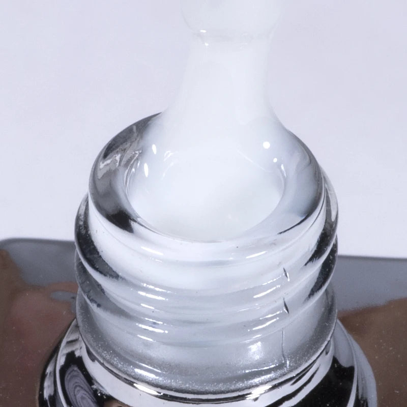 Milky White UV Gel Top Coat for Nails - Translucent Jelly Finish, No Sticky Residue, 15ml