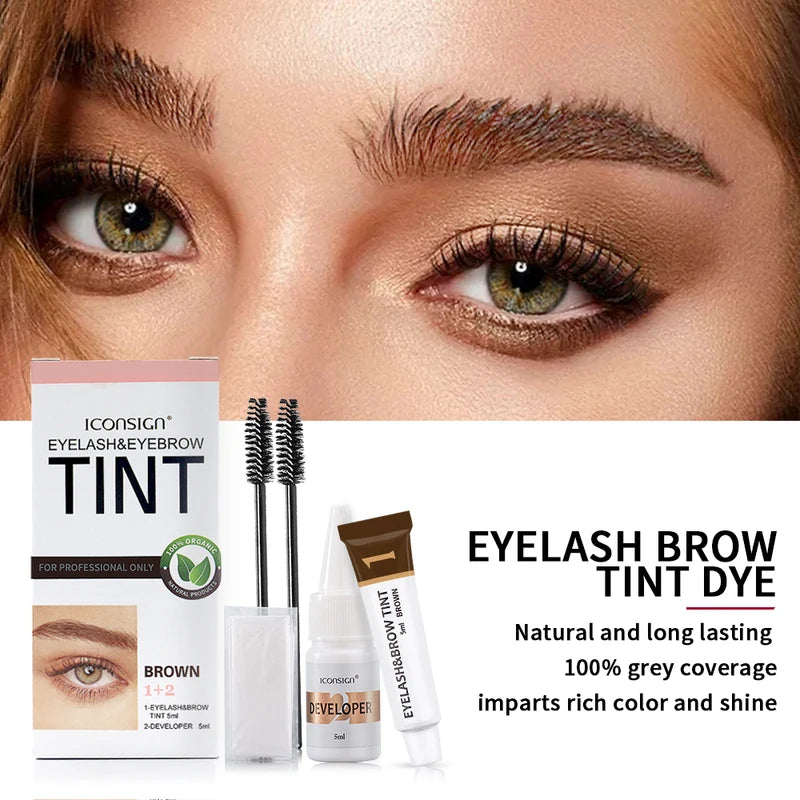 Eyebrow and Eyelash Tint Kit - Long-Lasting Brow & Lash Dye Set
